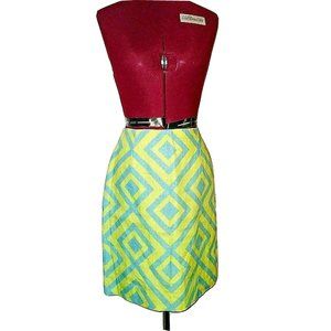 Steven Stolman Straight Skirt Womens Size 4 Linen Lined Back Slit Zipper…